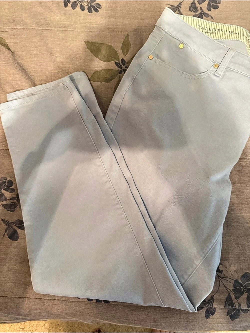 Talbots Flawless Slim Ankle Pants Women's Trousers Blue Waist 16W
